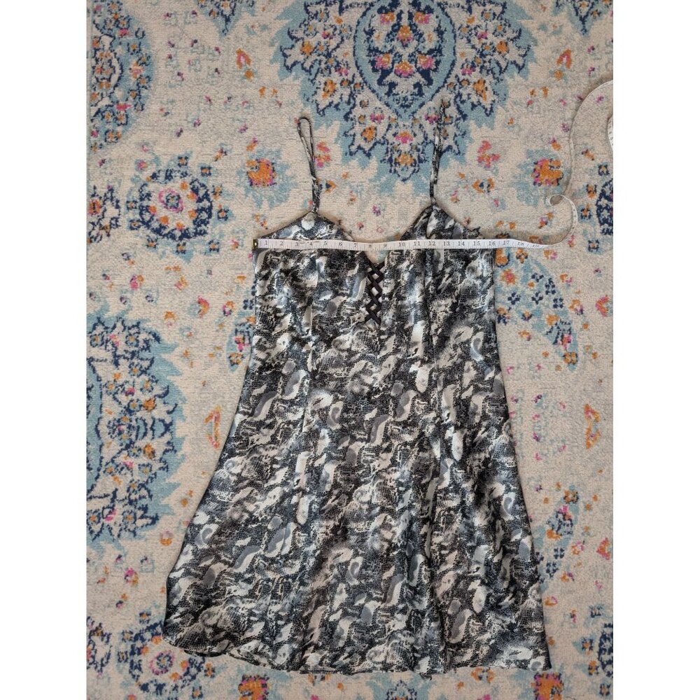 Vintage 90's Mystique Intimates Black & White Snake Print Slip Dress - Size L - Picture 5 of 8